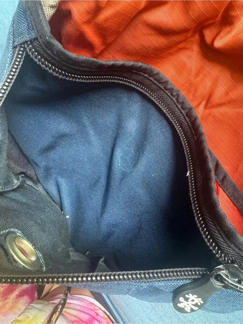Crumpled Blunderbus Navy and Gray Men's Messenger Crossbody Bag